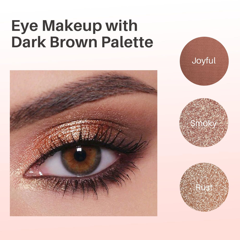 Paleta de Sombras de Ojos FV Natural Finish, 4 Tonos Mate y Metálicos de Alta Pigmentación, Maquillaje de Larga Duración para Paleta de Sombras de Ojos, Resistente a los Pliegues, Maquillaje de Ojos Difuminable