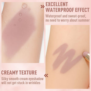 FV Barra de sombra de ojos en crema de larga duración, dúo de sombras de ojos en barra impermeables y altamente pigmentadas con brocha difuminadora, lápiz de sombra de ojos resistente a las arrugas y de acabado natural